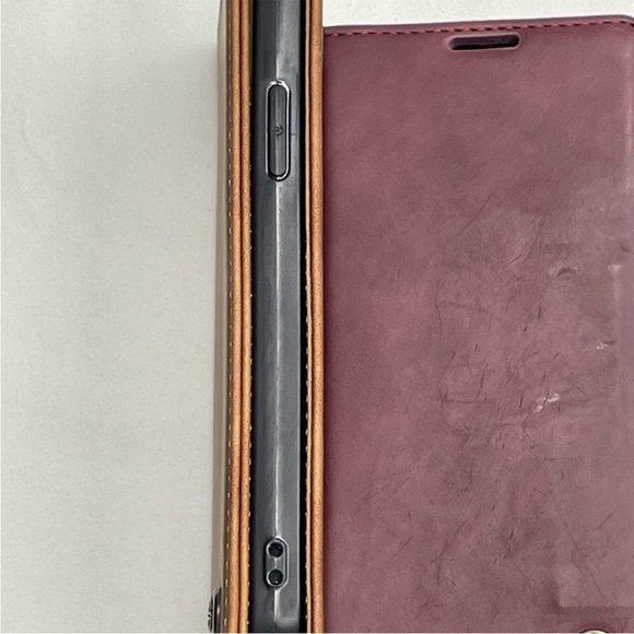 🔥 iPhone 12 high quality tan suede wallet case - Picture 12 of 14